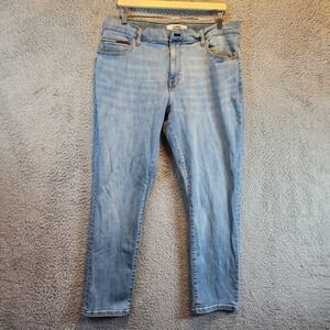 Tommy Hilfiger Jeans Mens‎ 36 X 30 Blue Denim Cotton Stretch Skinny Leg Zip Fly